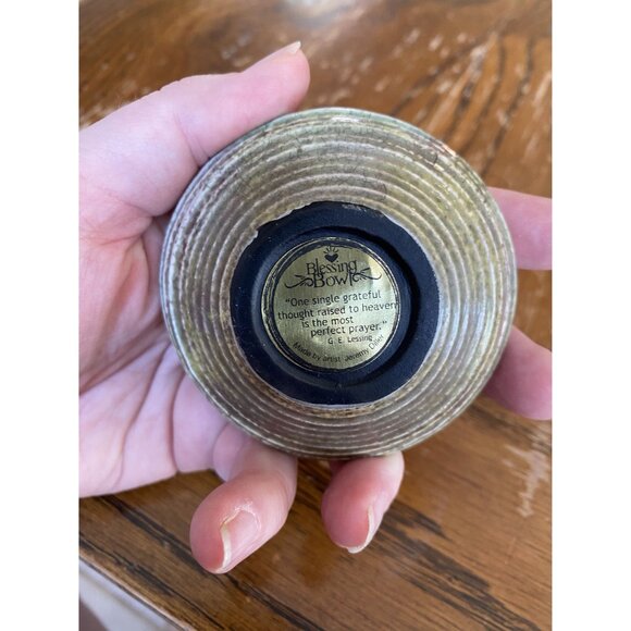 Blue Green Jeremy Diller Blessing Bowl Trinket Raku Pottery - Picture 3 of 5